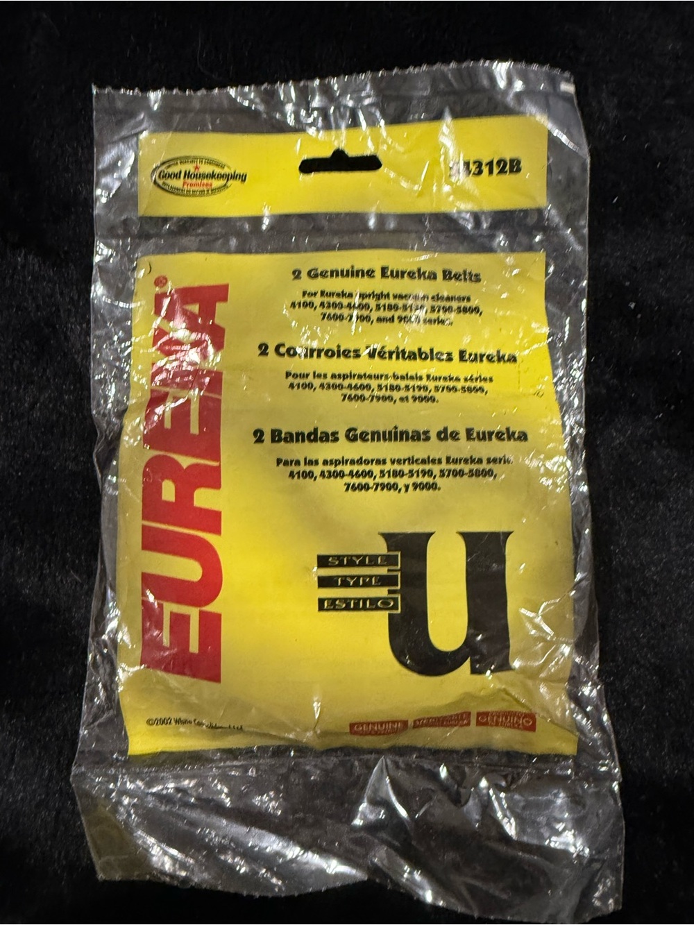 Eureka Genuine Vacuum Belts Type U 4100,4300-4600,5180-5190,5700-5800,7600-7900